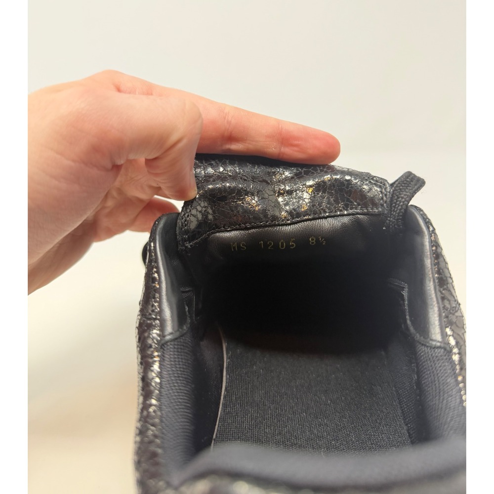 Louis Vuitton Footprint Soccer Sneaker Black Cracked Leather Size 9.5 US 8.5 LV - Picture 7 of 9